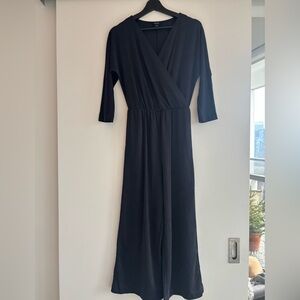 Monki Black Long Sleeve Jumpsuit with elastic waist